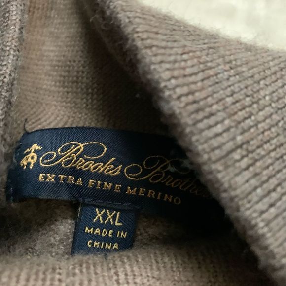 Brooks Brothers Mens 2XL XXL  1/4 Zip High Neck Pullover Sweater 100% Merino - Picture 5 of 7
